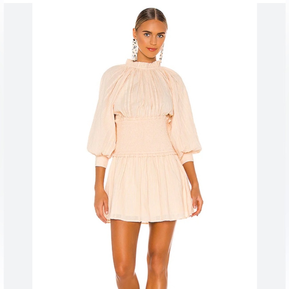 Cleobella Hayden Mini Dress in Sun Kiss | Revolve Boho Smocked Waist (Large)